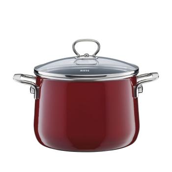 Riess Fleischtopf mit Glasdeckel, Nouvelle Rosso Extra Stark